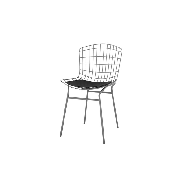 Manhattan Comfort Madeline Chair, Charcoal Grey and Black 197AMC7